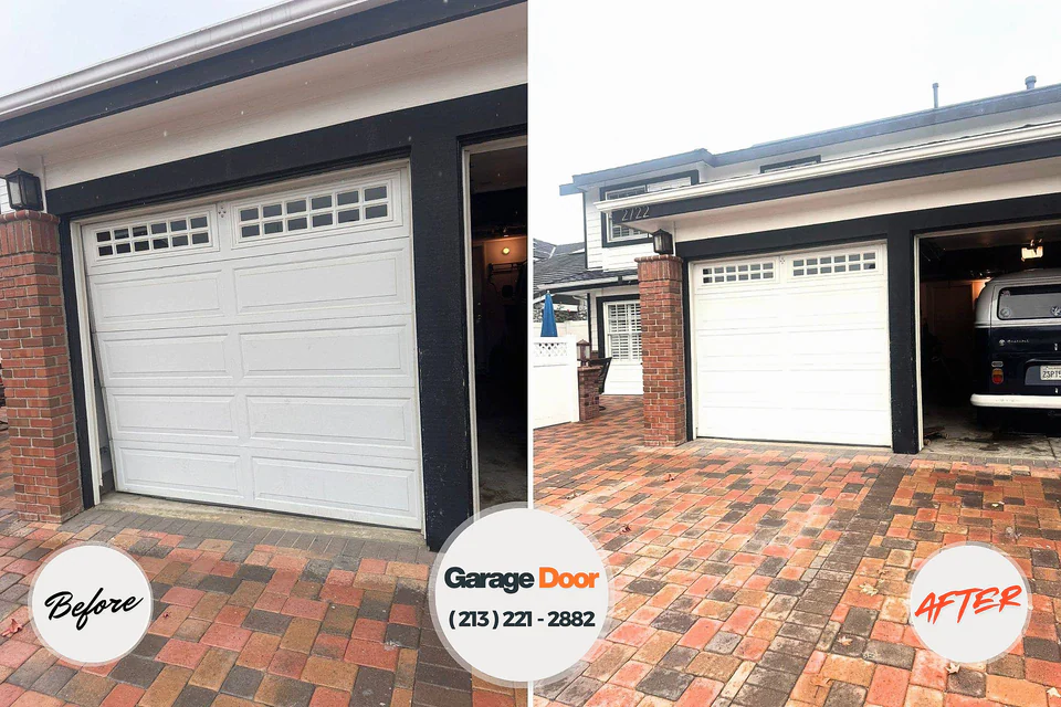 Before and after: garage door spring repair Winona, TX